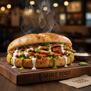 Fajita Döner with zesty red chicken and Turkish pita bread - Sauce Boss.