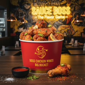 18 pieces of Wing Formation with golden breading - Sauce Boss.