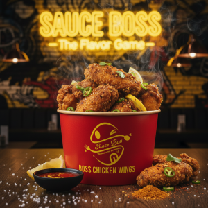 12 pieces of Wings Dozen with golden breading - Sauce Boss.